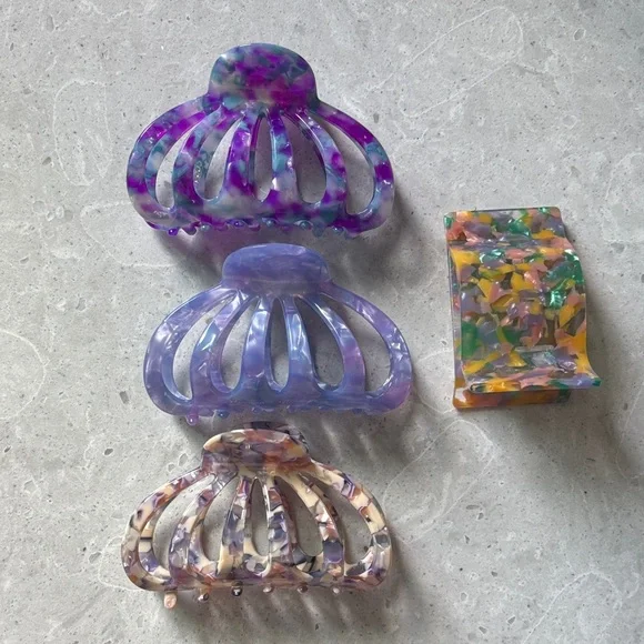 Anthropologie hair claw clips x4 - Picture 1 of 6